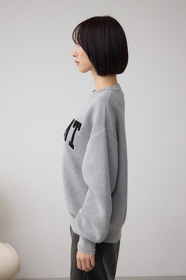 ロゴ刺繍ニットトップス 詳細画像