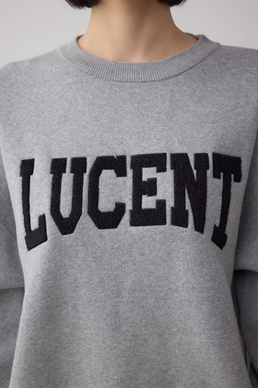 ロゴ刺繍ニットトップス 詳細画像