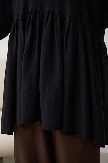 ペプラムデザインニットトップス 詳細画像