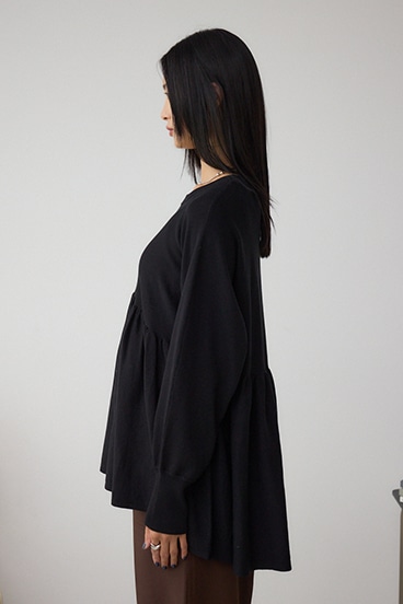 ペプラムデザインニットトップス 詳細画像