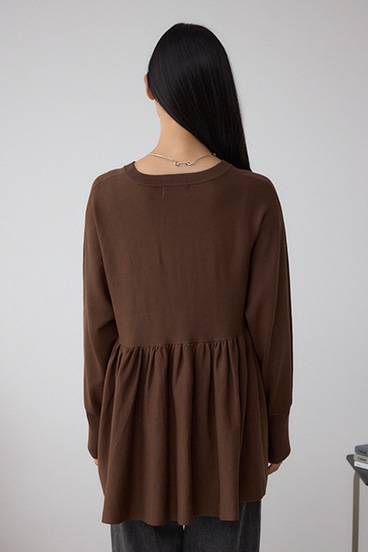 ペプラムデザインニットトップス 詳細画像