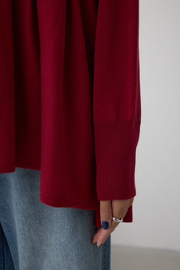 ペプラムデザインニットトップス 詳細画像