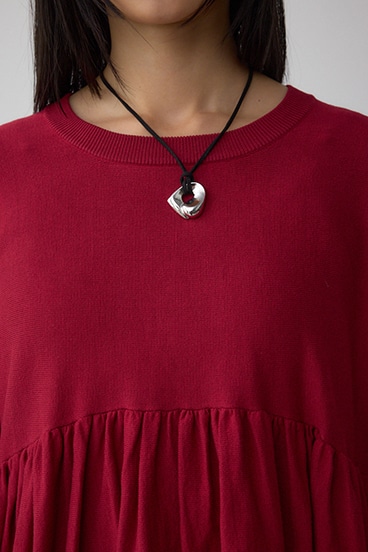 ペプラムデザインニットトップス 詳細画像