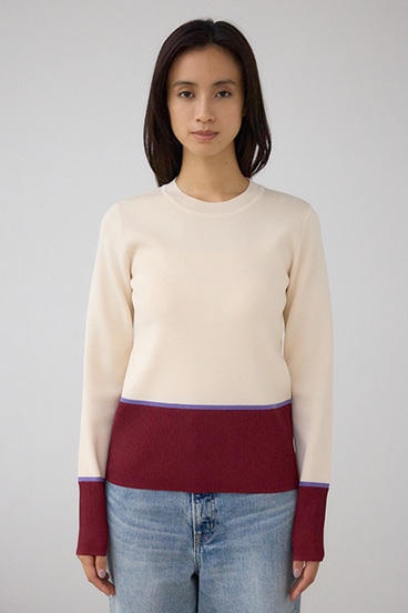 ラメバイカラーニットトップス 詳細画像