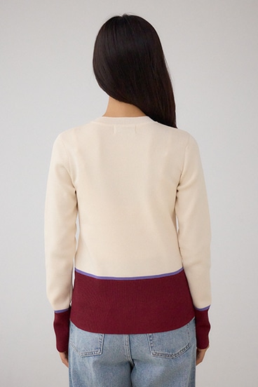 ラメバイカラーニットトップス 詳細画像