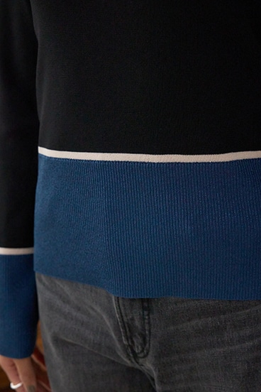 ラメバイカラーニットトップス 詳細画像