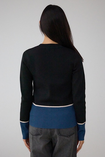 ラメバイカラーニットトップス 詳細画像