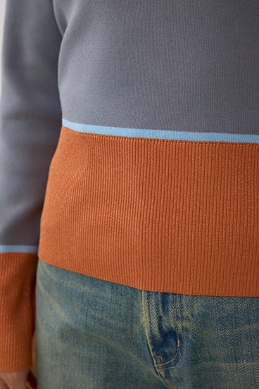 ラメバイカラーニットトップス 詳細画像