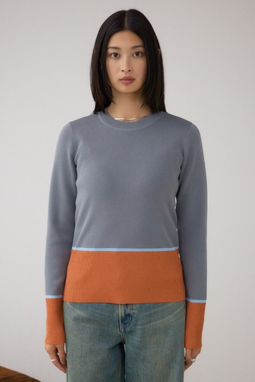 ラメバイカラーニットトップス 詳細画像