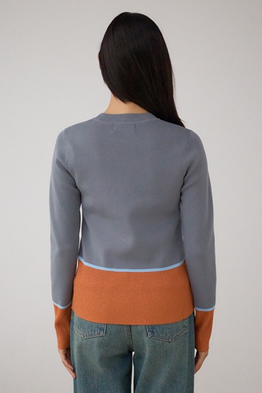 ラメバイカラーニットトップス 詳細画像