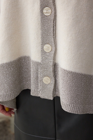 ラメバイカラーニットカーディガン 詳細画像