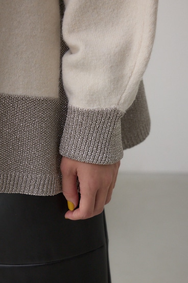 ラメバイカラーニットカーディガン 詳細画像