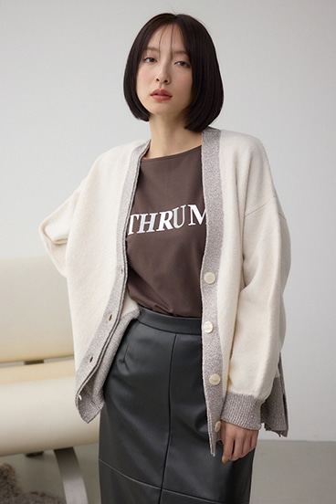 ラメバイカラーニットカーディガン 詳細画像