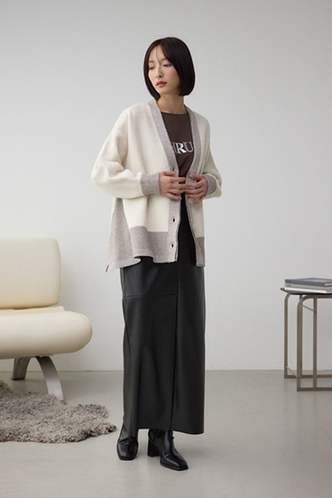 ラメバイカラーニットカーディガン 詳細画像