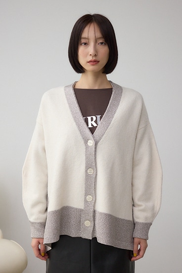 ラメバイカラーニットカーディガン 詳細画像