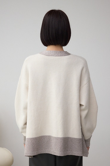 ラメバイカラーニットカーディガン 詳細画像