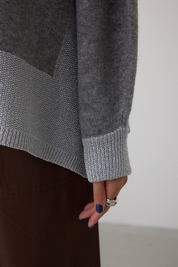 ラメバイカラーニットカーディガン 詳細画像