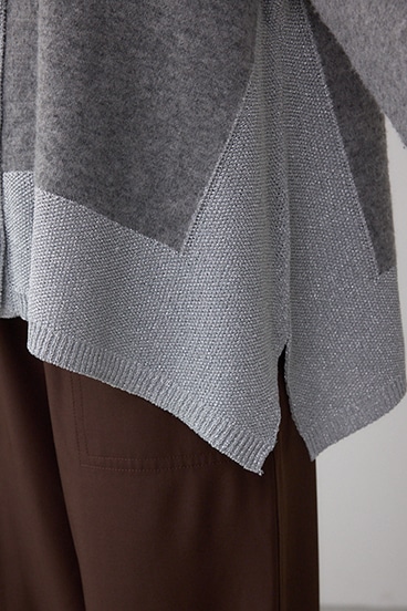 ラメバイカラーニットカーディガン 詳細画像