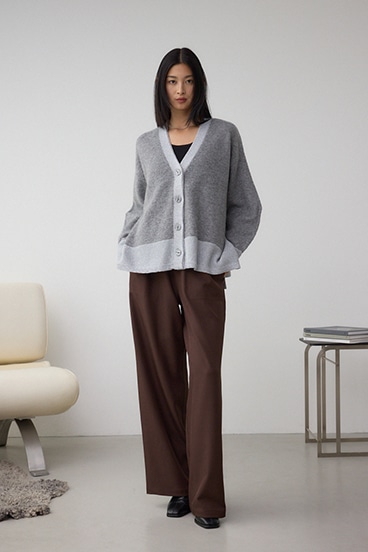 ラメバイカラーニットカーディガン 詳細画像