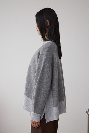 ラメバイカラーニットカーディガン 詳細画像