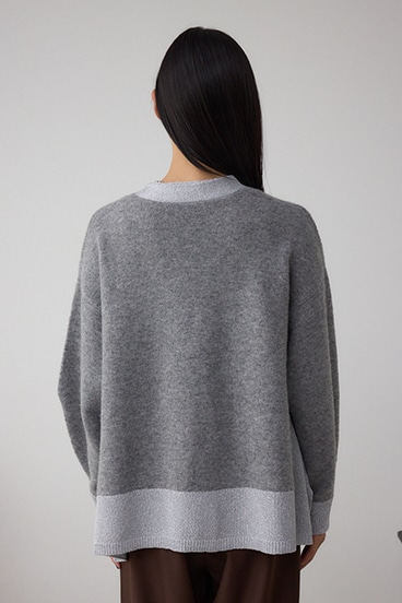 ラメバイカラーニットカーディガン 詳細画像