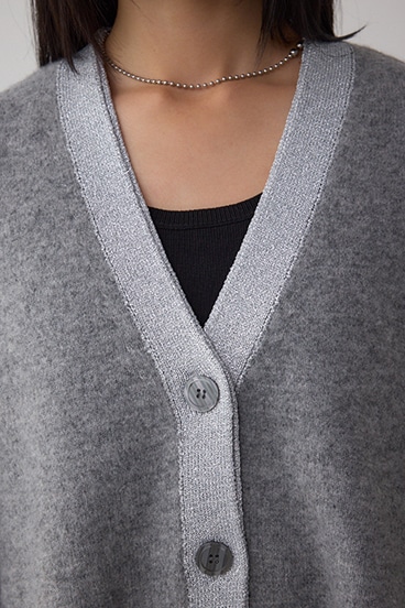 ラメバイカラーニットカーディガン 詳細画像