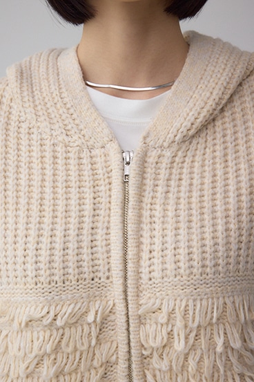 ZIPフーディループニットベスト 詳細画像