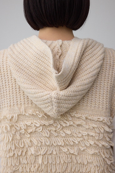 ZIPフーディループニットベスト 詳細画像