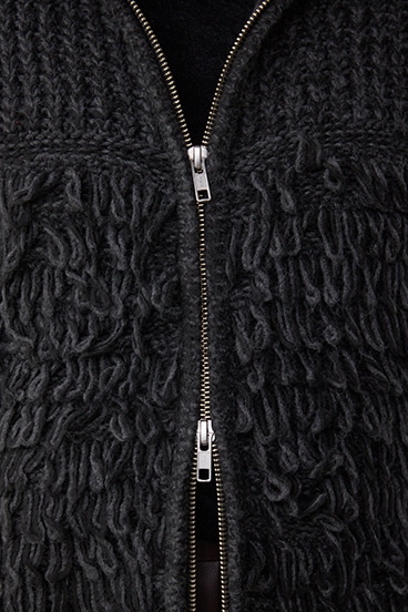 ZIPフーディループニットベスト 詳細画像