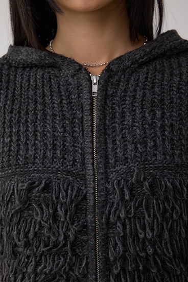 ZIPフーディループニットベスト 詳細画像