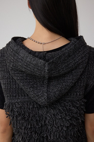 ZIPフーディループニットベスト 詳細画像