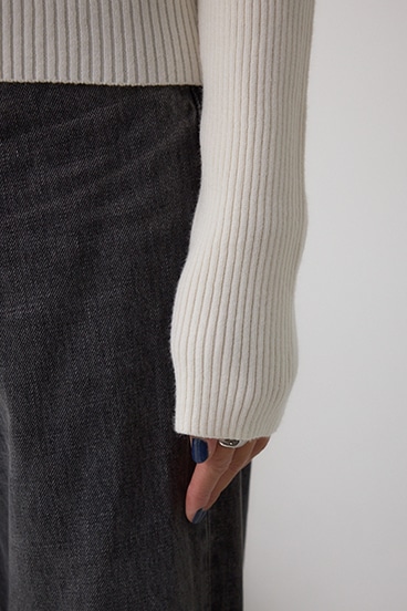 ダブルカラーフロント釦ニットトップス 詳細画像