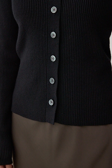 ダブルカラーフロント釦ニットトップス 詳細画像