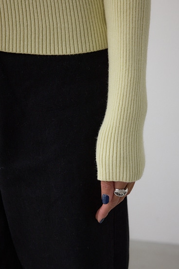 ダブルカラーフロント釦ニットトップス 詳細画像