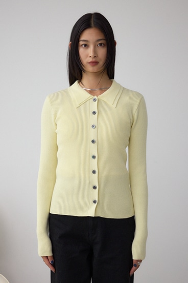 ダブルカラーフロント釦ニットトップス 詳細画像