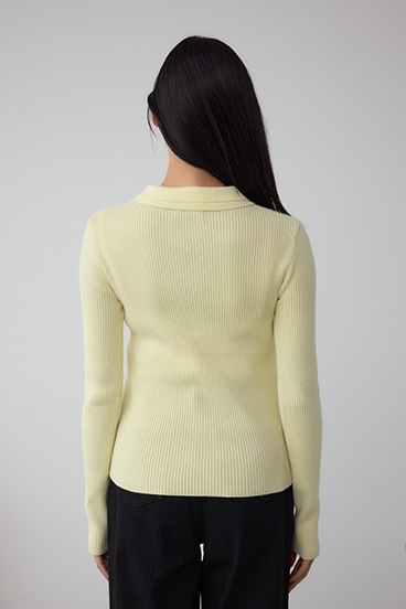 ダブルカラーフロント釦ニットトップス 詳細画像