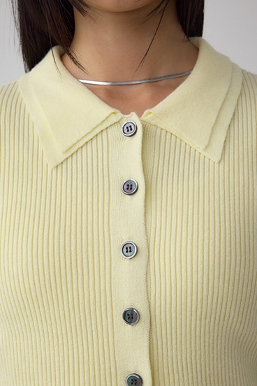 ダブルカラーフロント釦ニットトップス 詳細画像