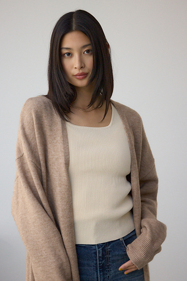 ニットロングカーディガン