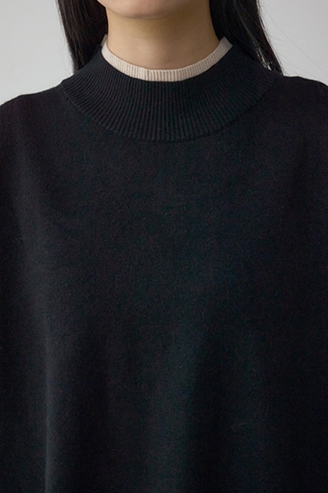 格上げ ダブルネックデザインニットトップス 詳細画像