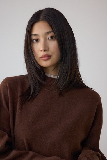 格上げ ダブルネックデザインニットトップス 詳細画像