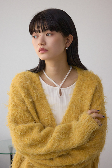 シャギー起毛ニットカーディガン