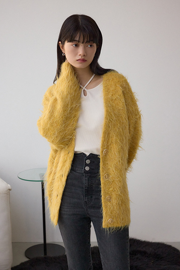 シャギー起毛ニットカーディガン 詳細画像