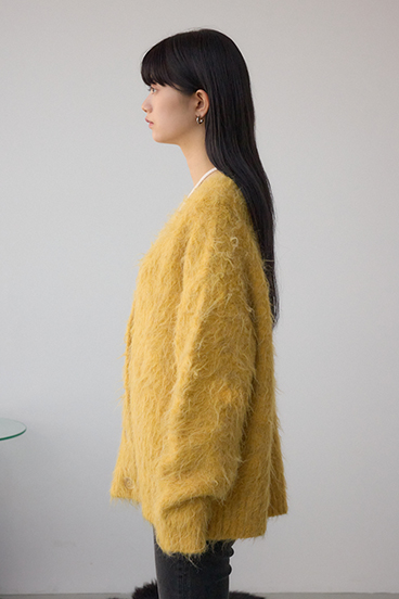 シャギー起毛ニットカーディガン 詳細画像