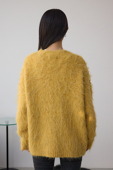 シャギー起毛ニットカーディガン 詳細画像