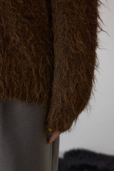 シャギー起毛ニットカーディガン 詳細画像