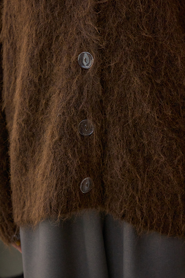 シャギー起毛ニットカーディガン 詳細画像