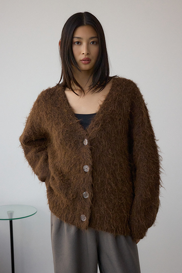 シャギー起毛ニットカーディガン 詳細画像