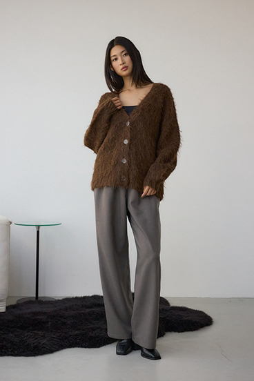 シャギー起毛ニットカーディガン 詳細画像