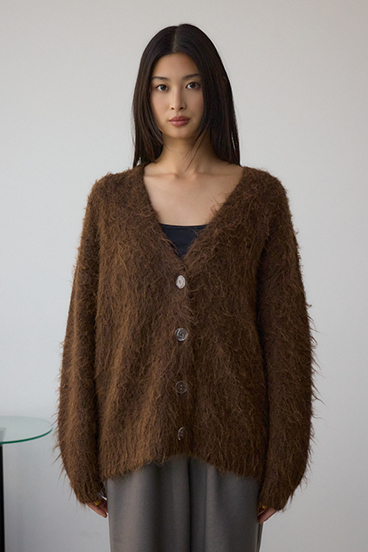 シャギー起毛ニットカーディガン 詳細画像