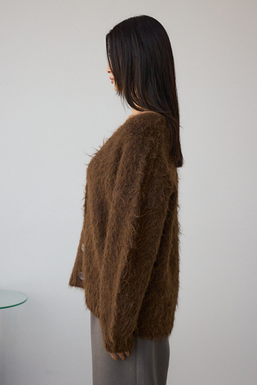 シャギー起毛ニットカーディガン 詳細画像